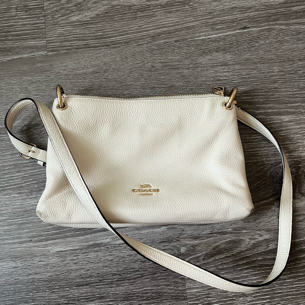 Coach White Leather Crossbody Bag
